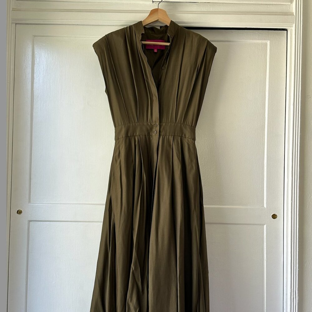 Like New - Heidi Merrick TIA Dress, Green Silk